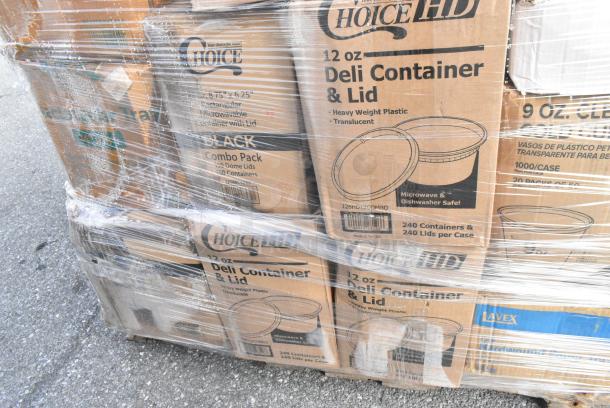 30 BRAND NEW! Boxes Including 485UPJ10WH EcoChoice 10" White Jumbo Unwrapped Paper Straw - 4800/Case, 105SP46 Choice 4" x 6" 1 Part White Scratch Pad - 100/Case, 50224338CL Lavex 15 Gallon 8 Micron 24" x 33" High Density Janitorial Can Liner / Trash Bag - 1000/Case, 186CVB812C Choice 8" x 12" Chamber Vacuum Packaging Pouches / Bags 3 Mil - 1000/Case, 500CC9 Choice 9 oz. Clear PET Customizable Plastic Squat Cold Cup - 1000/Case, 485UPJ10WH EcoChoice 10" White Jumbo Unwrapped Paper Straw - 4800/Case, 128HD12COMBO Choice Heavy Duty 12 oz. Microwavable Translucent Plastic Deli Container and Lid Combo Pack - 240/Case, 129MCS28B Choice 28 oz. Black Rectangular Microwavable Heavy Weight Container with Lid 8 3/4" x 6 1/4" x 1 3/4" - 150/Case. 30 Times Your Bid! - Image 14 of 18