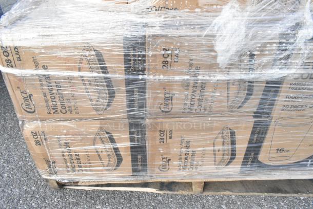 30 BRAND NEW! Boxes Including 500TO883C3 Choice 8" x 8" x 3" Microwaveable 3-Compartment Black / Clear Plastic Hinged Container - 100/Case, 500MFTN Lavex Natural Brown Kraft M-Fold (Multifold) Towel - 4000/Case, 500CC12HD 12 oz. Plastic Cold Cup - 1000/Case, 500CC16 Choice Clear PET Customizable Plastic Cold Cup - 16 oz. - 1000/Case, 4 Box 129MCS28B Choice 28 oz. Black Rectangular Microwavable Heavy Weight Container with Lid 8 3/4" x 6 1/4" x 1 3/4" - 150/Case, 4 Box 347RP9CL Visions 9" Clear Plastic Plate - 240/Case, 500CC24LEM Carnival King 24 oz. PET Lemonade Cup - 600/Case. 30 Times Your Bid! - Image 12 of 16