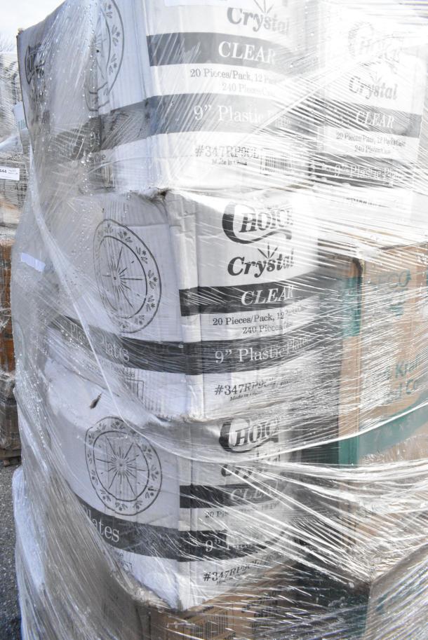 30 BRAND NEW! Boxes Including 500TO883C3 Choice 8" x 8" x 3" Microwaveable 3-Compartment Black / Clear Plastic Hinged Container - 100/Case, 500MFTN Lavex Natural Brown Kraft M-Fold (Multifold) Towel - 4000/Case, 500CC12HD 12 oz. Plastic Cold Cup - 1000/Case, 500CC16 Choice Clear PET Customizable Plastic Cold Cup - 16 oz. - 1000/Case, 4 Box 129MCS28B Choice 28 oz. Black Rectangular Microwavable Heavy Weight Container with Lid 8 3/4" x 6 1/4" x 1 3/4" - 150/Case, 4 Box 347RP9CL Visions 9" Clear Plastic Plate - 240/Case, 500CC24LEM Carnival King 24 oz. PET Lemonade Cup - 600/Case. 30 Times Your Bid! - Image 15 of 16