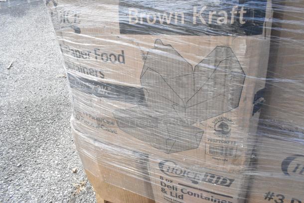 28 BRAND NEW! Boxes Including 3 Box 500CC9 Choice 9 oz. Clear PET Customizable Plastic Squat Cold Cup - 1000/Case, 500COLLARBR EcoChoice Kraft Coffee Cup Sleeve / Jacket / Clutch - 10-24 oz. - 1200/Case, 129MCR32B Choice 32 oz. Black Round Microwavable Heavy Weight Container with Lid 7 1/4" - 150/Case, 128HD8COMBO Choice Heavy Duty 8 oz. Microwavable Translucent Plastic Deli Container and Lid Combo Pack - 240/Case, 795PTOKFT1 Choice Kraft Microwavable Folded Paper #1 Take-Out Container 4 3/8" x 3 1/2" x 2 1/2" - 450/Case, 795PTOKFT3 Choice Kraft Microwavable Folded Paper #3 Take-Out Container 7 3/4" x 5 1/2" x 2 1/2" - 200/Case. 28 Times Your Bid! - Image 14 of 15