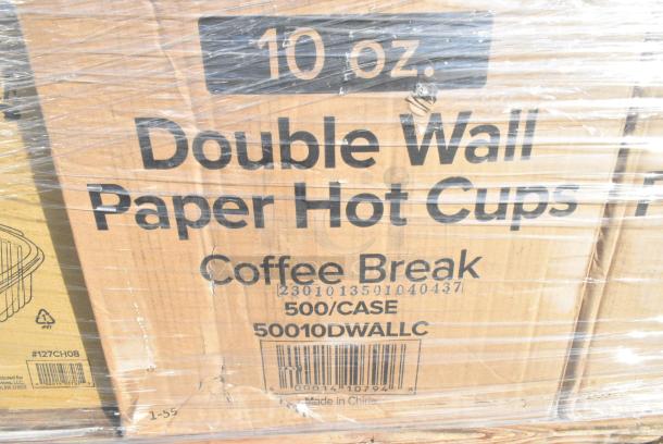 25 BRAND NEW! Boxes Including 500TO993 Choice 9" x 9" x 3" Microwavable 1-Compartment Black / Clear Plastic Hinged Container - 100/Case, 128HD8COMBO Choice Heavy Duty 8 oz. Microwavable Translucent Plastic Deli Container and Lid Combo Pack - 240/Case, 50010DWALLC Choice 10 oz. Coffee Break Print Smooth Double Wall Paper Hot Cup - 500/Case, 347BB12WH Choice 12 oz. White Plastic Bowl - 1000/Case, 500TO993 Choice 9" x 9" x 3" Microwavable 1-Compartment Black / Clear Plastic Hinged Container - 100/Case, 245CB10PLN Choice 10" x 10" x 2" Kraft Customizable Corrugated Plain Pizza Box - 50/Case, 395TO961 EcoChoice 9" x 6" x 3" Compostable No PFAS Added Bamboo / Bagasse 1 Compartment Take-Out Container - 200/Case, 2 Box 347RSG150 Choice Clear Plastic Shot Glass 1.5 oz. - 1000/Case, 2 Box 50010DWALLC Choice 10 oz. Coffee Break Print Smooth Double Wall Paper Hot Cup - 500/Case, 127PL100 Choice PET Plastic Lid for 0.5 to 1.25 oz. Souffle Cup / Portion Cup - 2500/Case, 50012RIPKRPE Choice 12 oz. Double Wall Ripple Kraft Paper Hot Cup - 500/Case. 25 Times Your Bid! - Image 16 of 19