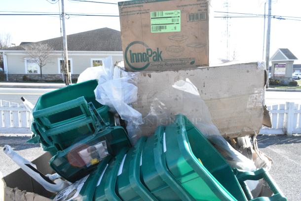 18 BRAND NEW! Boxes Including Green Poly Bins, 500CC12 Choice Clear PET Customizable Plastic Cold Cup - 12 oz. - 1000/Case, 500CC16 Choice Clear PET Customizable Plastic Cold Cup - 16 oz. - 1000/Case, 500CC20 Choice Clear PET Customizable Plastic Cold Cup - 20 oz. - 600/Case. 18 Times Your Bid! - Image 4 of 16