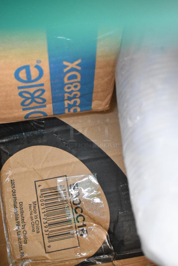 18 BRAND NEW! Boxes Including Green Poly Bins, 500CC12 Choice Clear PET Customizable Plastic Cold Cup - 12 oz. - 1000/Case, 500CC16 Choice Clear PET Customizable Plastic Cold Cup - 16 oz. - 1000/Case, 500CC20 Choice Clear PET Customizable Plastic Cold Cup - 20 oz. - 600/Case. 18 Times Your Bid! - Image 15 of 16