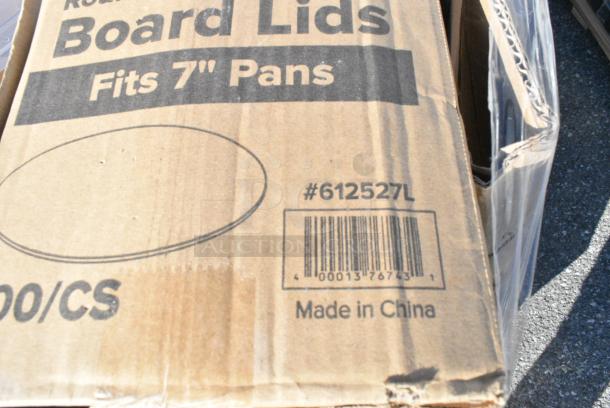 15 BRAND NEW! Boxes Including 2 Clear Bins, 612527L Choice 7" Round Foil-Laminated Board Lid - 500/Case, Shower Caps, 433TRAY300 EcoChoice 9" x 7" Molded Fiber / Pulp Rectangular Tray - 250/Case, 303BWW204 Acopa Ugoki 4 oz. Matte Black Two Compartment Melamine Sauce Dish with Ivory Rim - 12/Pack, RTP16D Cups. 15 Times Your Bid! - Image 6 of 14
