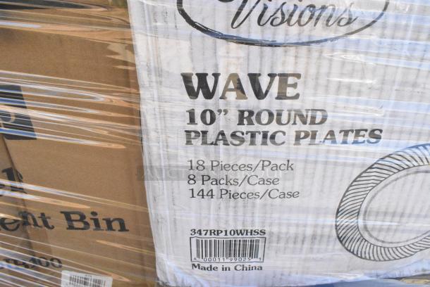 32 BRAND NEW! Boxes Including 7 176IB40 BIN INGREDIENT 40 CUPS NSF, 2 GALLON BAKER'S MARK - From Kit 176IBSE860WC, 347RP10WHSS Visions Wave 10" White Plastic Plate - 144/Case, 176IB100 BIN INGREDIENT 100 CUPS NSF, 6 GALLON BAKER'S MARK, 475WHTRDOLLY Lavex Black Trainable Slim Trash Can Dolly, 303TBS14 Acopa 13 1/4" x 10 1/8" Brown Speckle Narrow Rim Oval Stoneware Platter - 12/Case. 32 Times Your Bid! - Image 8 of 14