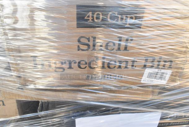 32 BRAND NEW! Boxes Including 7 176IB40 BIN INGREDIENT 40 CUPS NSF, 2 GALLON BAKER'S MARK - From Kit 176IBSE860WC, 347RP10WHSS Visions Wave 10" White Plastic Plate - 144/Case, 176IB100 BIN INGREDIENT 100 CUPS NSF, 6 GALLON BAKER'S MARK, 475WHTRDOLLY Lavex Black Trainable Slim Trash Can Dolly, 303TBS14 Acopa 13 1/4" x 10 1/8" Brown Speckle Narrow Rim Oval Stoneware Platter - 12/Case. 32 Times Your Bid! - Image 13 of 14