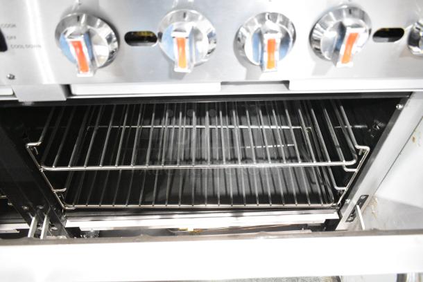 BRAND NEW SCRATCH AND DENT! 2024 Cooking Performance Group CPG 351CC60N Stainless Steel Commercial Floor Style Natural Gas Powered 10 Burner Range w/ 2 CONVECTION Ovens, Over Shelf and Back Splash. 364,000 BTU. - Image 10 of 10