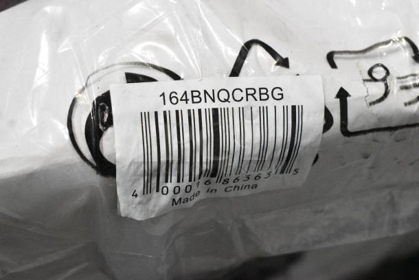 26 BRAND NEW SCRATCH AND DENT! Lancaster Table & Seating 164BNQCRBG Burgundy Pattern Fabric Crown Back Stackable Banquet Chair with Gold Vein Frame. 26 Times Your Bid! - Image 4 of 4