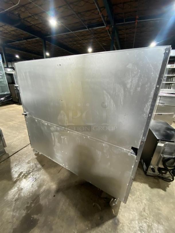 NICE! Imperial Commercial Stainless Steel Natural Gas Powered 10 Burner Range! With Double Fullsize Ovens Underneath! With Back Splash! With Oven Wire Racks! On Casters! - Image 4 of 10