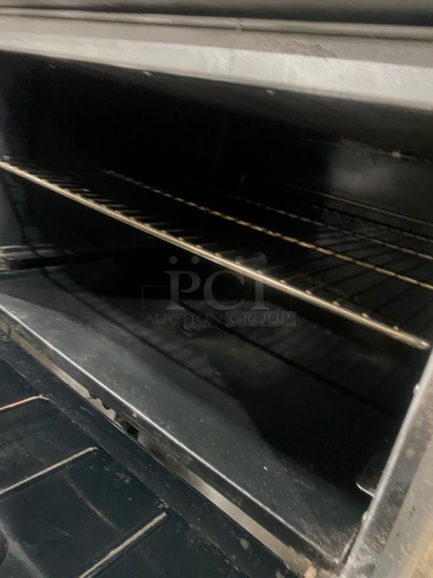 NICE! Imperial Commercial Stainless Steel Natural Gas Powered 10 Burner Range! With Double Fullsize Ovens Underneath! With Back Splash! With Oven Wire Racks! On Casters! - Image 8 of 10