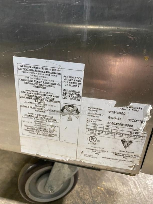 SWEET! Bakers Pride Cyclone Series Commercial Stainless Steel Electric Powered Double Stacked Convection Oven! With Oven Wire Racks! Model: BCO-E1 SN: 5550420010003! 208V 3 Phase! On Casters! 2X Your Bid Makes One Unit! - Image 5 of 10