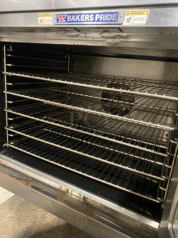 SWEET! Bakers Pride Cyclone Series Commercial Stainless Steel Electric Powered Double Stacked Convection Oven! With Oven Wire Racks! Model: BCO-E1 SN: 5550420010003! 208V 3 Phase! On Casters! 2X Your Bid Makes One Unit! - Image 7 of 10