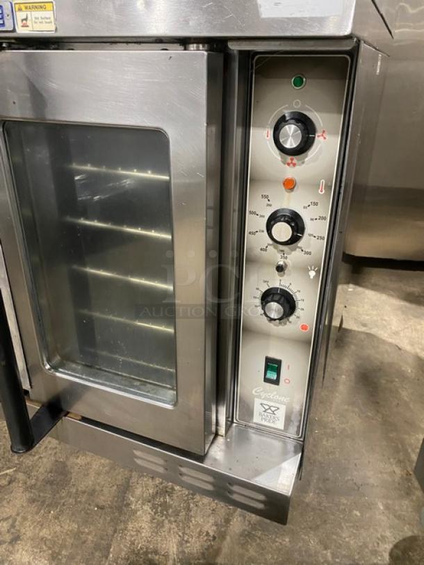 SWEET! Bakers Pride Cyclone Series Commercial Stainless Steel Electric Powered Double Stacked Convection Oven! With Oven Wire Racks! Model: BCO-E1 SN: 5550420010003! 208V 3 Phase! On Casters! 2X Your Bid Makes One Unit! - Image 9 of 10