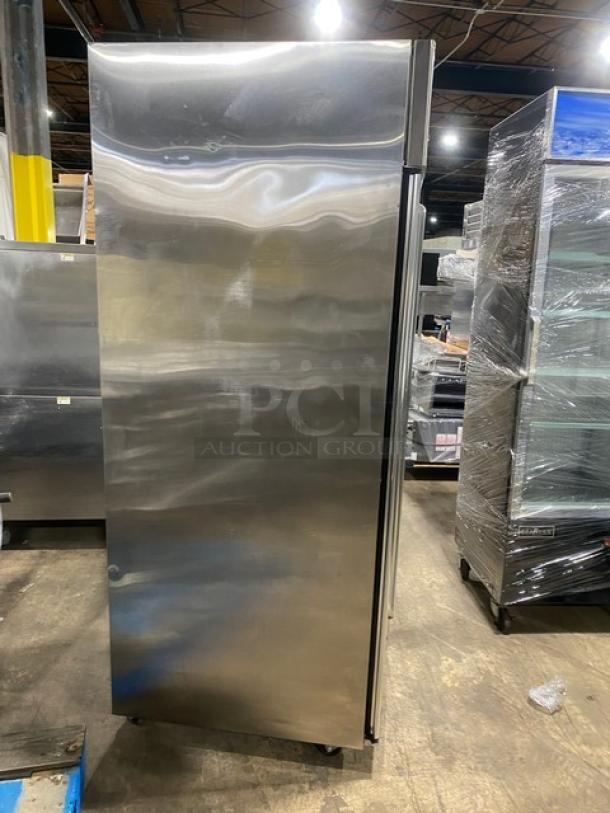 Hoshizaki Energy Star Commercial Stainless Steel Double Glass Door Reach In Refrigerator! With Built In Pan Holding Racks!  Model: CR2B-FGY SN: E50251C! 115V 1 Phase! On Casters! - Image 2 of 11