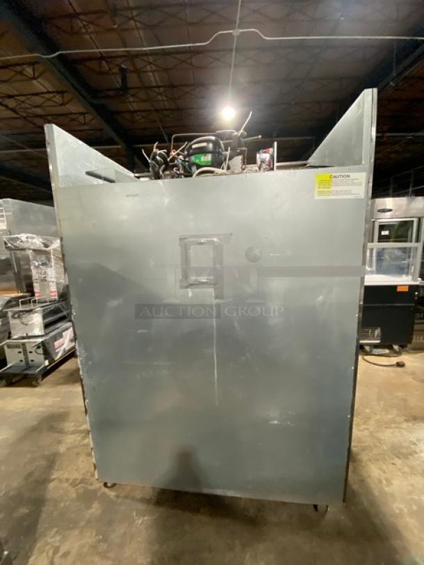 Hoshizaki Energy Star Commercial Stainless Steel Double Glass Door Reach In Refrigerator! With Built In Pan Holding Racks!  Model: CR2B-FGY SN: E50251C! 115V 1 Phase! On Casters! - Image 4 of 11