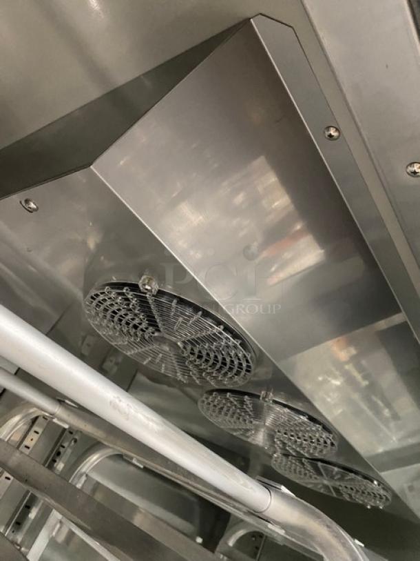 Hoshizaki Energy Star Commercial Stainless Steel Double Glass Door Reach In Refrigerator! With Built In Pan Holding Racks!  Model: CR2B-FGY SN: E50251C! 115V 1 Phase! On Casters! - Image 7 of 11