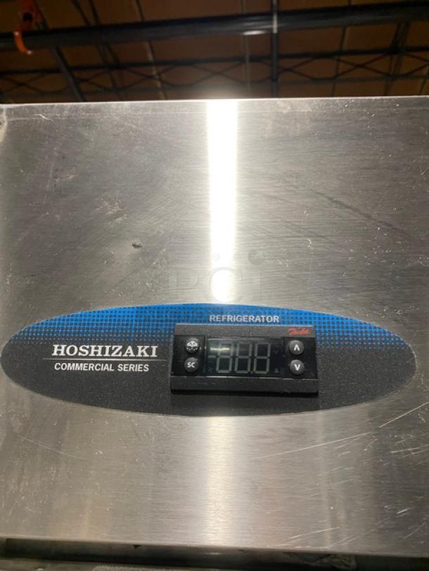 Hoshizaki Energy Star Commercial Stainless Steel Double Glass Door Reach In Refrigerator! With Built In Pan Holding Racks!  Model: CR2B-FGY SN: E50251C! 115V 1 Phase! On Casters! - Image 9 of 11