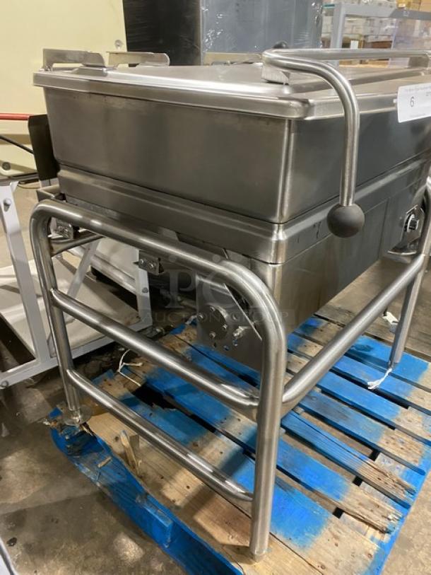 BEAUTIFUL! Market Forge Commercial Stainless Steel Natural Gas Powered Tilted Braising Pan/Ultra Tilt Skillet! Model: 1100-2 SN: 121838! 115V 1 Phase! On Legs! Working When Removed! - Image 2 of 10