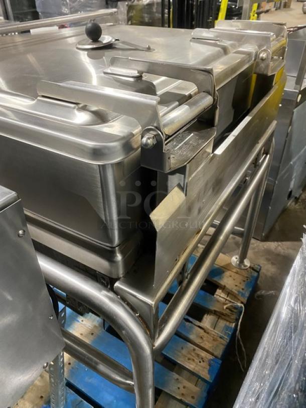 BEAUTIFUL! Market Forge Commercial Stainless Steel Natural Gas Powered Tilted Braising Pan/Ultra Tilt Skillet! Model: 1100-2 SN: 121838! 115V 1 Phase! On Legs! Working When Removed! - Image 4 of 10