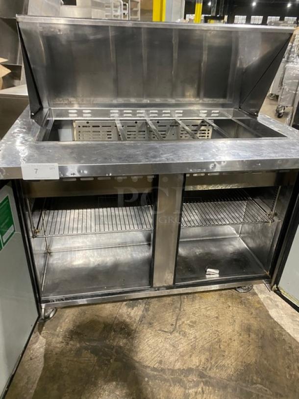 Turbo-Air Commercial Stainless Steel 2 Door Refrigerated Mega Top Salad/Sandwich Prep Table! With Wire Racks! Model: TST-48SD-18 SN: M418605009! 115V! On Casters! - Image 5 of 9