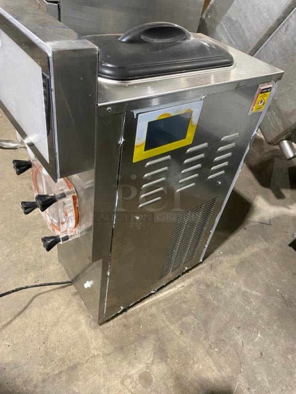 Vevor Commercial Stainless Steel Countertop Single Bowl Slushie/Frozen Drink Machine! With LED Display Light! Model: XRJF-11 SN: 230511 6974 4 0039! 120V! On Legs! - Image 2 of 8