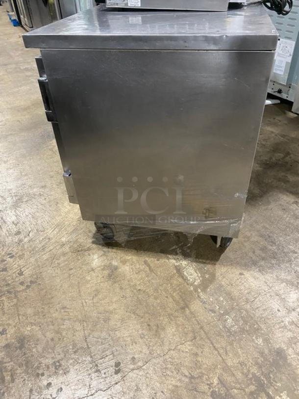Beverage-Air Commercial Stainless Steel 2 Door Refrigerated Lowboy/Worktop Cooler! With Poly Coated Wire Racks! Model: WTR60A SN: 7303051! 115V 1 Phase! On Casters! - Image 3 of 8