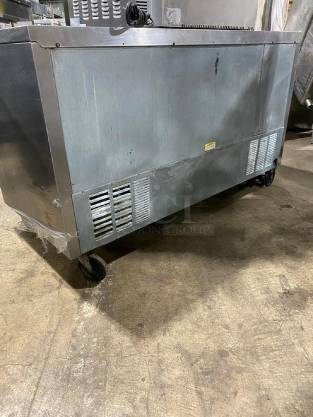 Beverage-Air Commercial Stainless Steel 2 Door Refrigerated Lowboy/Worktop Cooler! With Poly Coated Wire Racks! Model: WTR60A SN: 7303051! 115V 1 Phase! On Casters! - Image 4 of 8