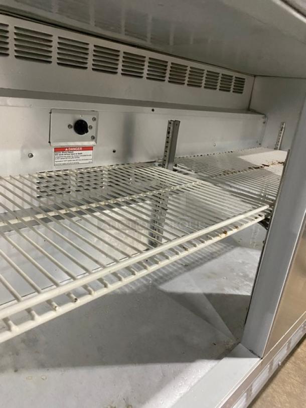 Beverage-Air Commercial Stainless Steel 2 Door Refrigerated Lowboy/Worktop Cooler! With Poly Coated Wire Racks! Model: WTR60A SN: 7303051! 115V 1 Phase! On Casters! - Image 6 of 8