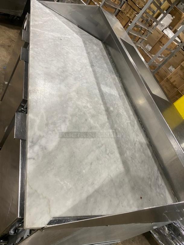 Commercial Stainless Steel 3 Door Refrigerated Pizza Prep Table/Dough Retarder! With Marble Worktop! On Casters! - Image 10 of 14