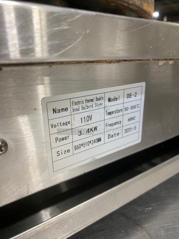 2023! Commercial Stainless Steel Electric Powered Countertop Thermal 2 Burner Halberd Stove! Model: DE-2! 110V! On Legs! - Image 8 of 9