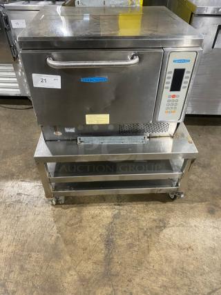 TurboChef Commercial Stainless Steel Electric Powered Rapid Cook Convection Oven! Model: NGC SN: NGCD613446! 208/230-240V! On Double Shelf Stand With Casters! - Item #1154920