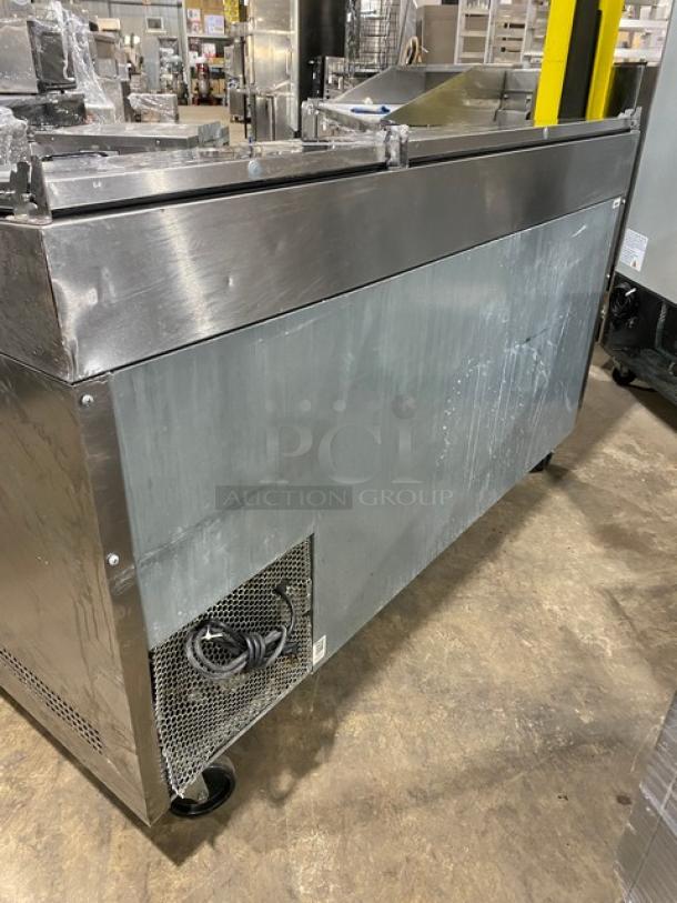 True Commercial Stainless Steel 2 Door Refrigerated Mega Top Pizza Prep Table! Model: TPP-67 SN: 9251551! 115V 1 Phase! On Casters! - Image 4 of 9