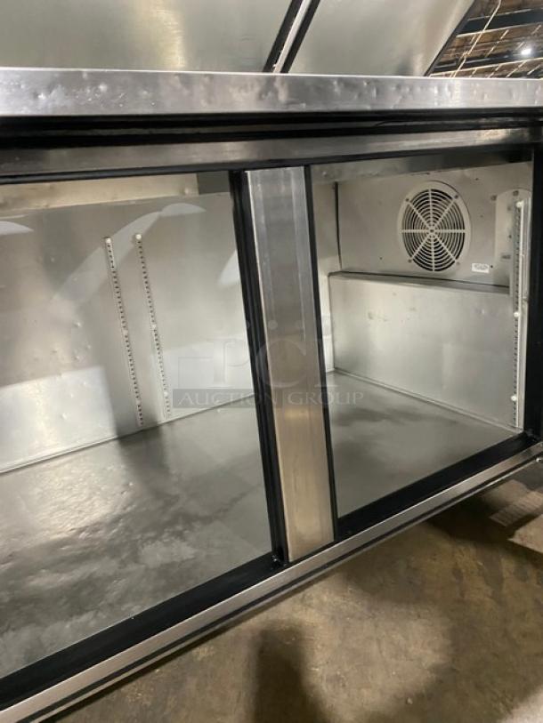 True Commercial Stainless Steel 2 Door Refrigerated Mega Top Pizza Prep Table! Model: TPP-67 SN: 9251551! 115V 1 Phase! On Casters! - Image 6 of 9