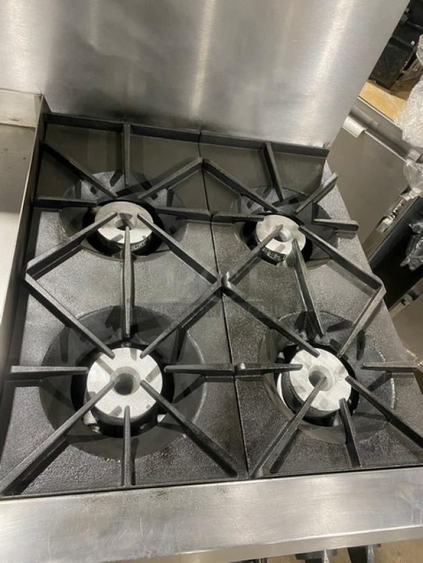 Southbend Commercial Stainless Steel Natural Gas Powered 4 Burner Range/Flat Griddle Split Top & Oven Combo! With Back Splash! With Wire Oven Rack! Model: X336D-1GL SN: 04C65469! On Casters! Working When Removed! - Image 5 of 10