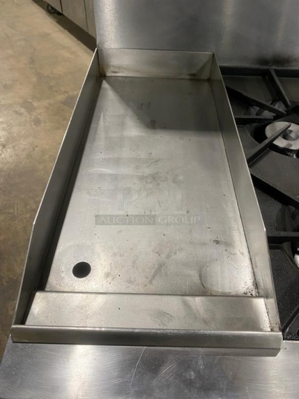 Southbend Commercial Stainless Steel Natural Gas Powered 4 Burner Range/Flat Griddle Split Top & Oven Combo! With Back Splash! With Wire Oven Rack! Model: X336D-1GL SN: 04C65469! On Casters! Working When Removed! - Image 7 of 10