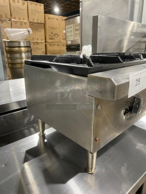 Commercial Stainless Steel Natural Gas Powered Countertop 2 Burner Range! On Legs! - Image 2 of 8