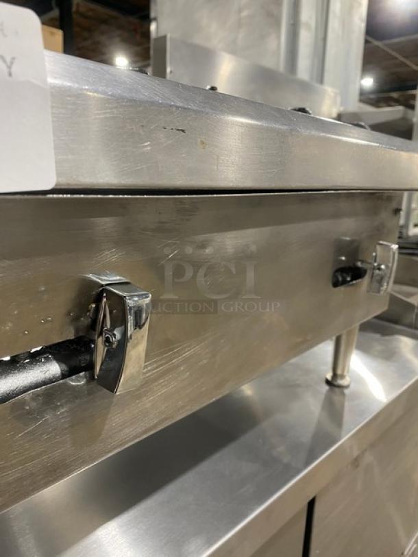 Commercial Stainless Steel Natural Gas Powered Countertop 2 Burner Range! On Legs! - Image 7 of 8