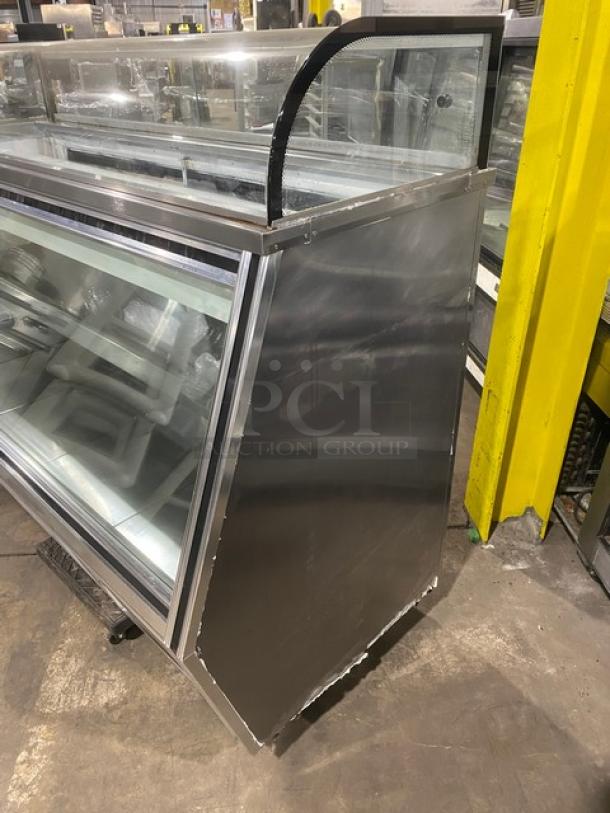 Leader 7/11 Style Commercial Refrigerated Slanted Glass Deli Display Case! With Additional Top Display! With Rear Storage Compartment! With Rear Access Sliding Glass Doors! With Stainless Steel Shelves! Model: SDL72 S/C SN: PU07s0711! 115V 1 Phase! - Image 2 of 10