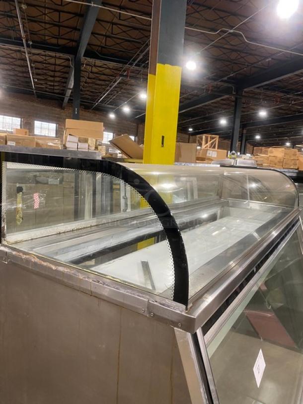 Leader 7/11 Style Commercial Refrigerated Slanted Glass Deli Display Case! With Additional Top Display! With Rear Storage Compartment! With Rear Access Sliding Glass Doors! With Stainless Steel Shelves! Model: SDL72 S/C SN: PU07s0711! 115V 1 Phase! - Image 9 of 10