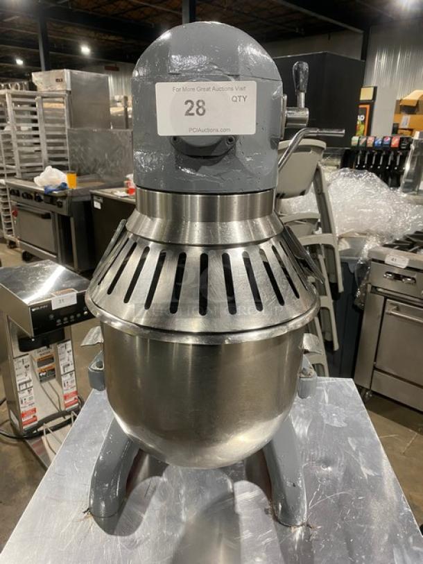 Fleetwood Food Equipment Commercial Countertop 20qt. Gear Driven Planetary Mixer! With Stainless Steel Splash Guard & Mixing Bowl! With Flat Beater & Dough Hook Attachments! Model: 20A SN: 2A905030! 115V 1 Phase! - Image 1 of 10