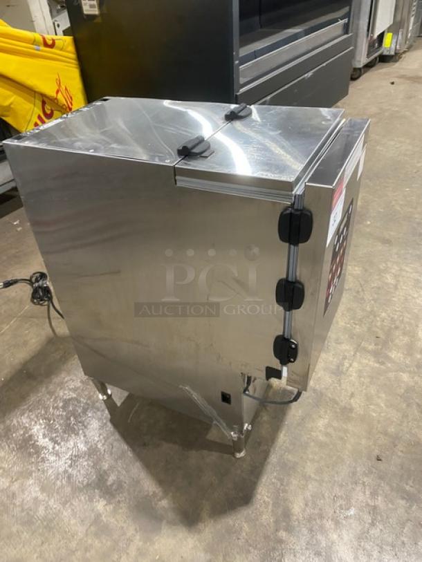 Silver King Dunkin Donuts Style Commercial Stainless Steel Countertop Dairy Dispenser! With 3 Liquid Level Sensing Dispensers! Model: SKED12-V3-1-KE1 SN: APDP288875P! 115V! On Legs! - Image 3 of 8
