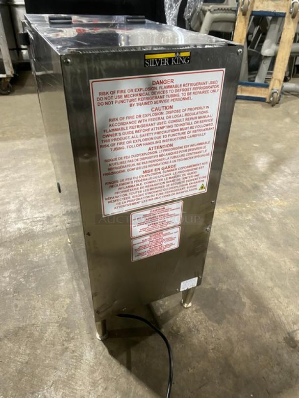 Silver King Dunkin Donuts Style Commercial Stainless Steel Countertop Dairy Dispenser! With 3 Liquid Level Sensing Dispensers! Model: SKED12-V3-1-KE1 SN: APDP288875P! 115V! On Legs! - Image 4 of 8