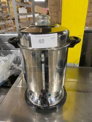 Hamilton Beach Commercial Stainless Steel Countertop Coffee Urn/Percolator! Model: D50065! 120V!
