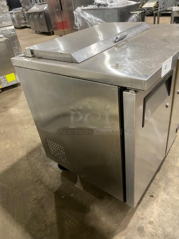 True Commercial Stainless Steel Refrigerated 2 Door Mega Top Salad/Sandwich Prep Table! With Poly Coated Wire Racks! Model: TSSU-36-08 SN: 8815688! 115V 1 Phase! On Casters! - Image 2 of 9