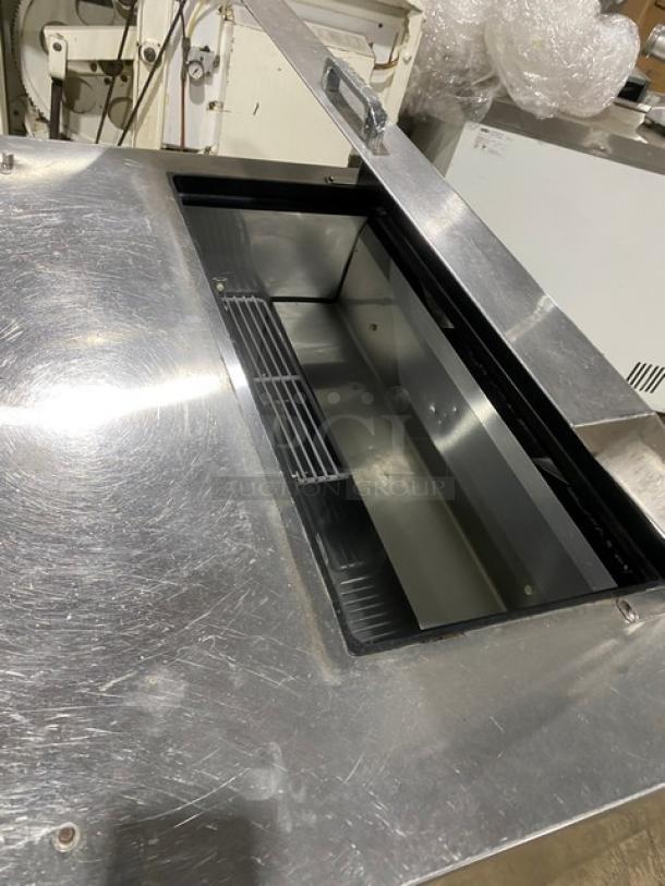 True Commercial Stainless Steel Refrigerated 2 Door Mega Top Salad/Sandwich Prep Table! With Poly Coated Wire Racks! Model: TSSU-36-08 SN: 8815688! 115V 1 Phase! On Casters! - Image 8 of 9