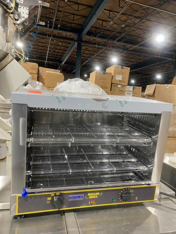 New In The Box! Equipex Roller Grill Series Commercial Stainless Steel Electric Powered Countertop Toaster Oven! With 2 Tiers! With Wire Oven Racks!  Model: TS327 SN: OJ402148! 208/240V 1 Phase! On Legs! - Image 2 of 11