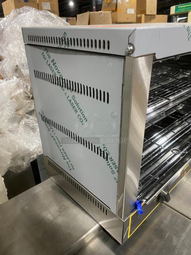 New In The Box! Equipex Roller Grill Series Commercial Stainless Steel Electric Powered Countertop Toaster Oven! With 2 Tiers! With Wire Oven Racks!  Model: TS327 SN: OJ402148! 208/240V 1 Phase! On Legs! - Image 3 of 11