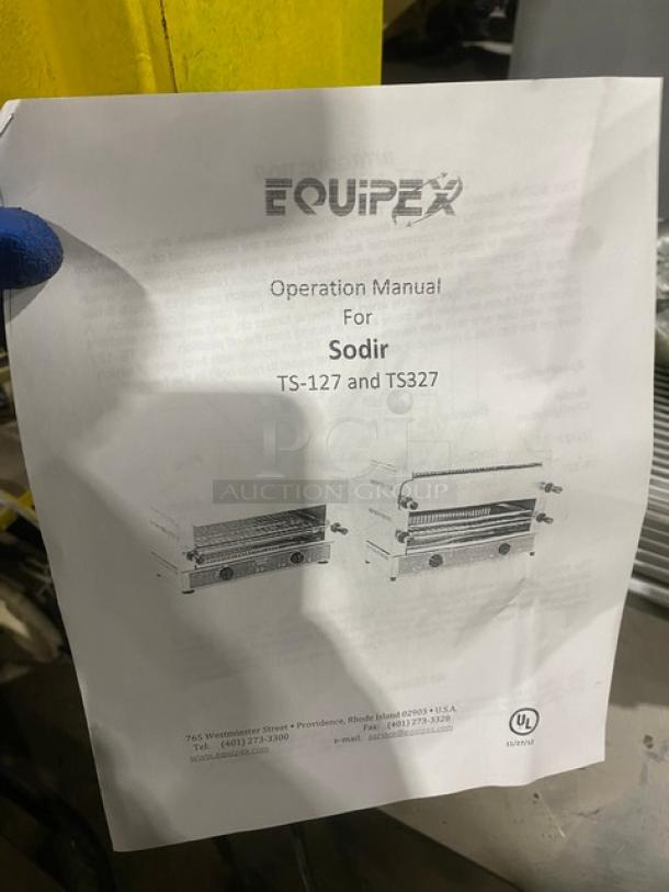 New In The Box! Equipex Roller Grill Series Commercial Stainless Steel Electric Powered Countertop Toaster Oven! With 2 Tiers! With Wire Oven Racks!  Model: TS327 SN: OJ402148! 208/240V 1 Phase! On Legs! - Image 11 of 11