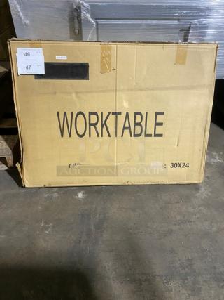 New In The Box! Pantin Commercial 30x24 Stainless Steel Worktable! With Rice Cooker Cut Out! On Double Shelf Stand With Legs!