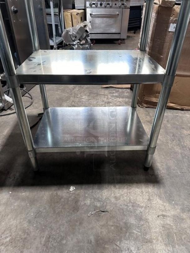 New In The Box! Pantin Commercial 30x24 Stainless Steel Worktable! With Rice Cooker Cut Out! On Double Shelf Stand With Legs! - Image 6 of 8